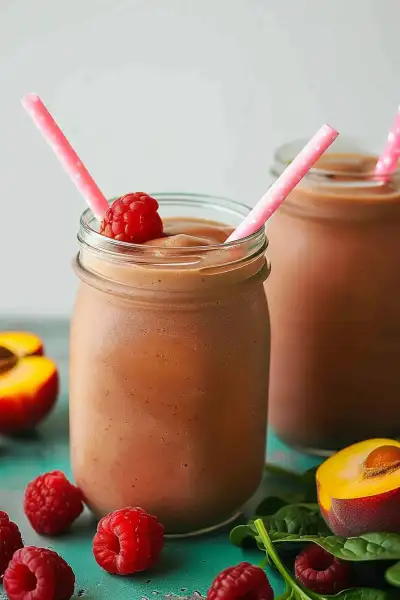 Peachy Berry Spinach smoothie