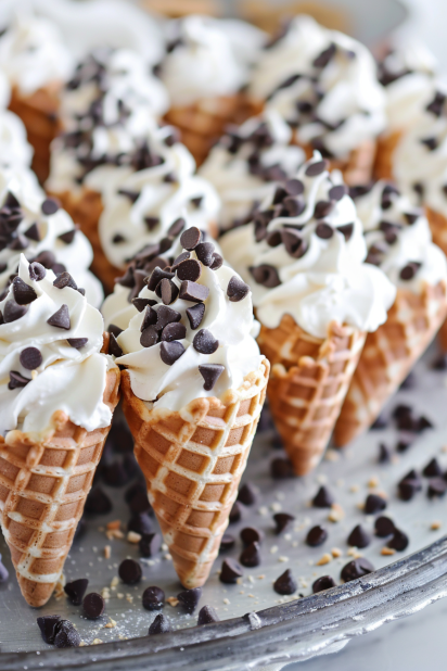 Chocolate Chip Cannoli Cones: A Sweet Delight