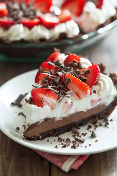 Chocolate Strawberry Marshmallow Pie