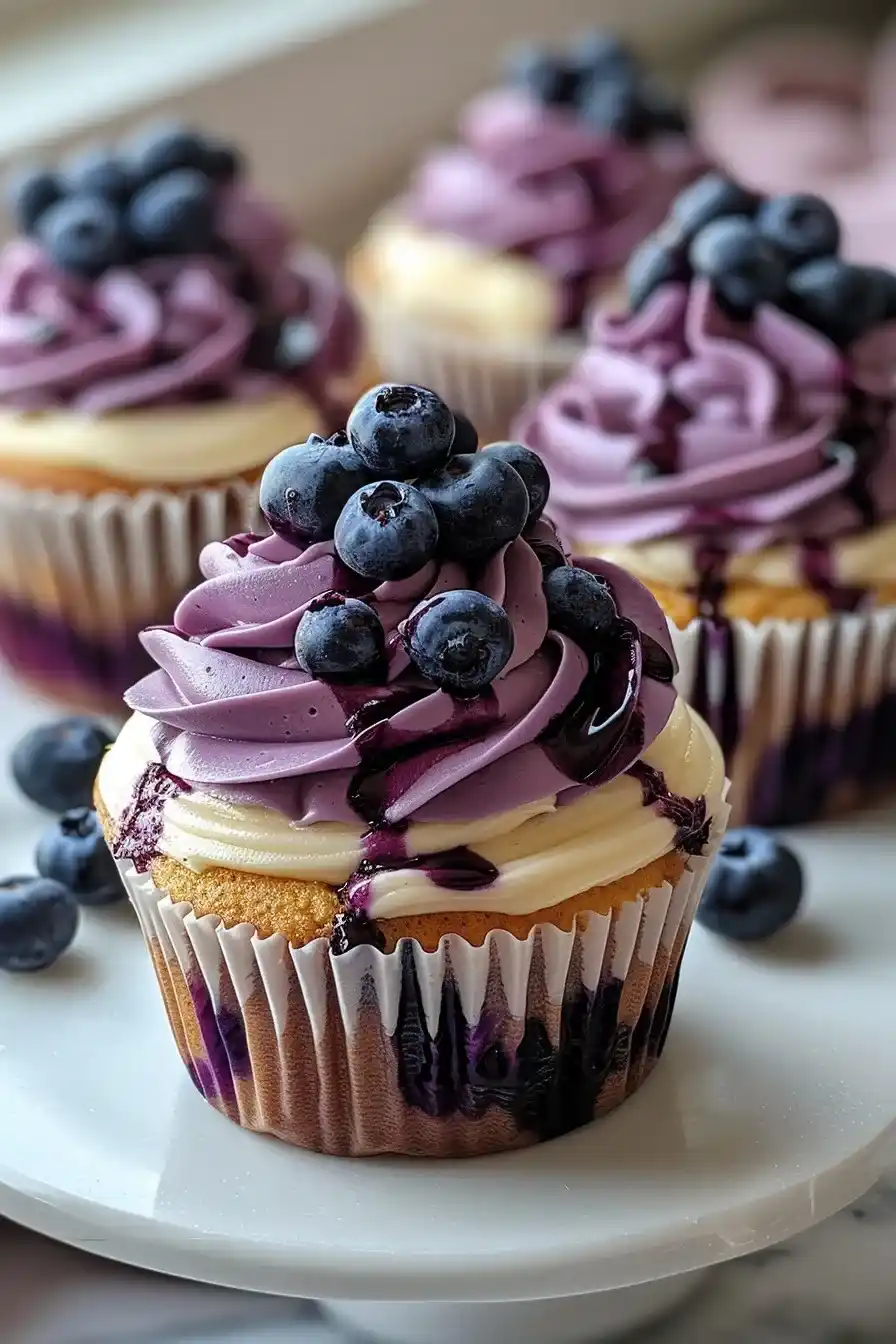 White Chocolate Blueberry Cupcakes