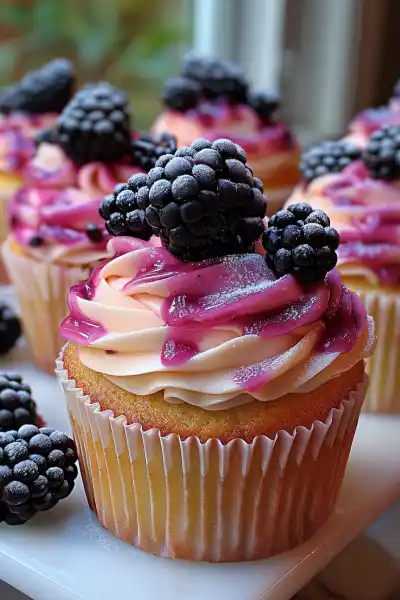 Blackberry Cheesecake Cupcakes