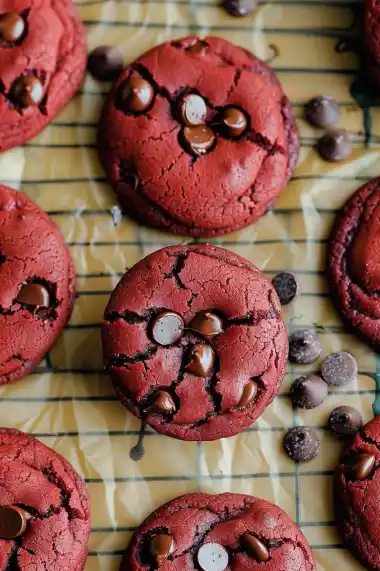 Nutella Stuffed Red Velvet Cookies