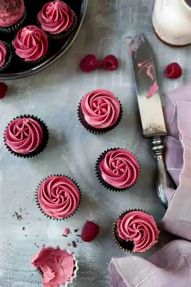 Raspberry Roase Chocolate Cupcakes Recipe