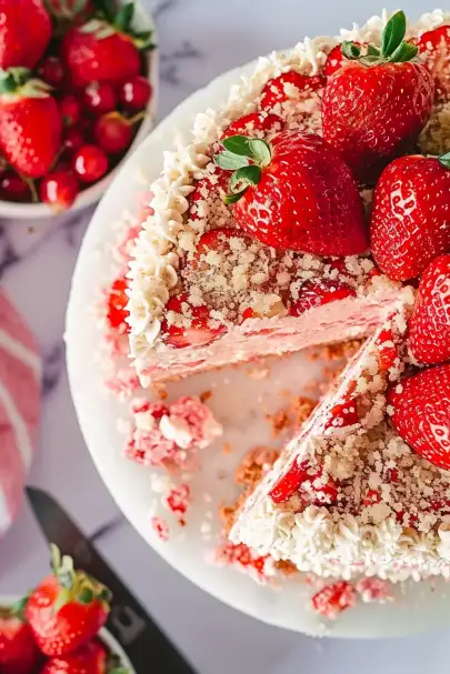 Strawberry Shortcake Cheesecake Cake Recipe