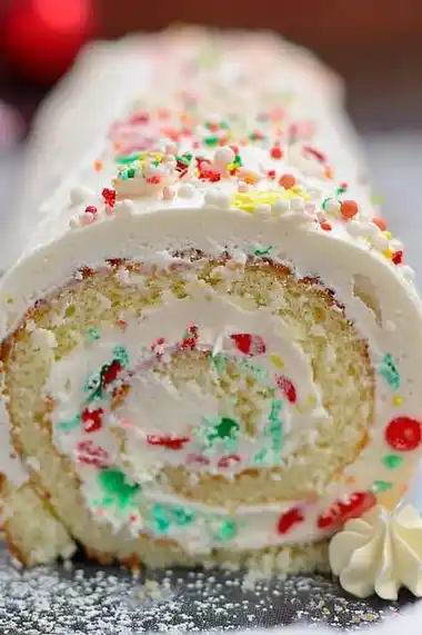 Vanilla Christmas Roll Cake