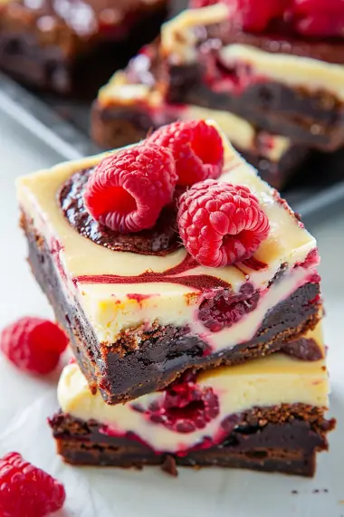 White Chocolate Raspberry Cheesecake Brownies