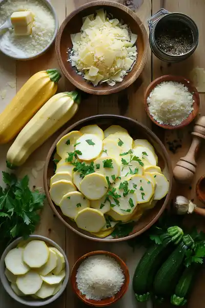 Zucchini and Yellow Squash Au Gratin recipe