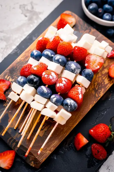 Red White and Blue Fruit Kabobs