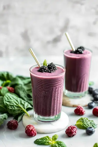 triple berry green smoothie