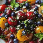 Blueberry Peach Feta Salad