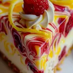 Luscious Lemon Raspberry Swirl Cheesecake