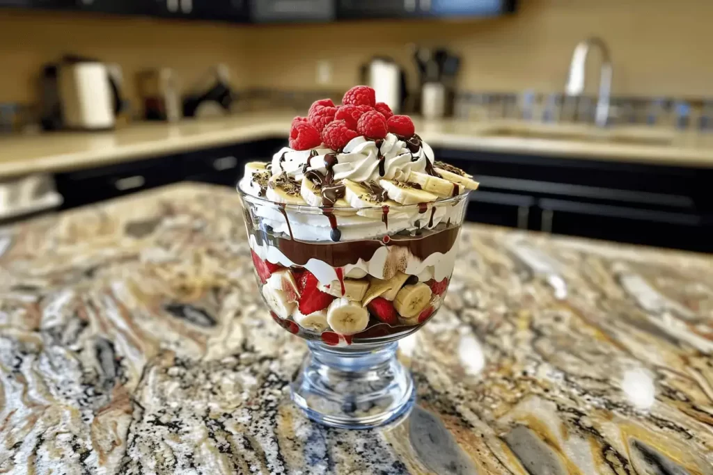 No-Bake Chocolate Banana Split Trifle 
