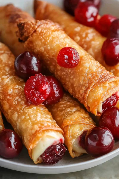 Cherry Cheesecake Egg Rolls