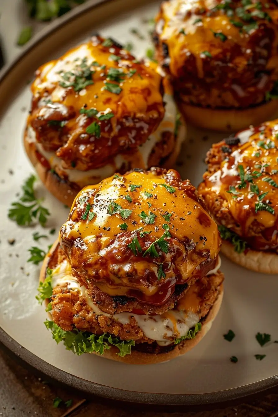 Cheddar Ranch Chicken Burgers