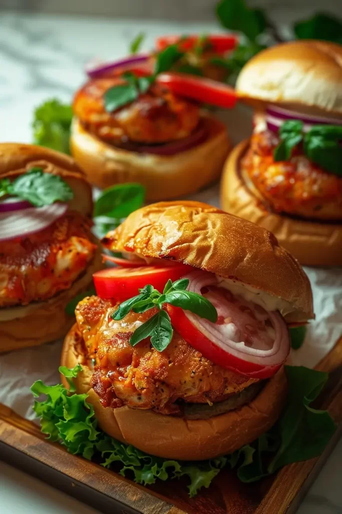 Cheddar Ranch Chicken Burgers