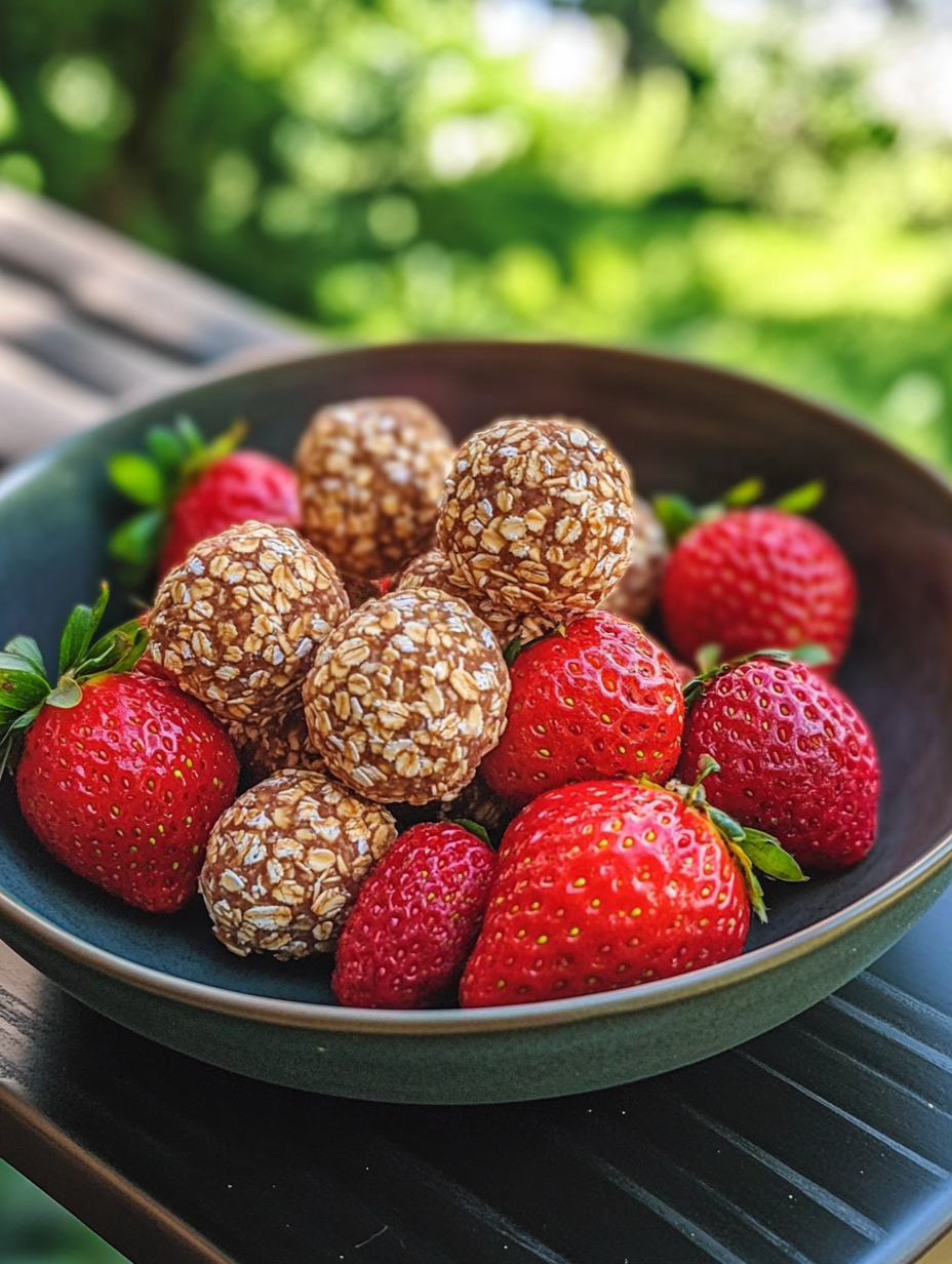 Strawberry and Banana Oat Balls for Dogs