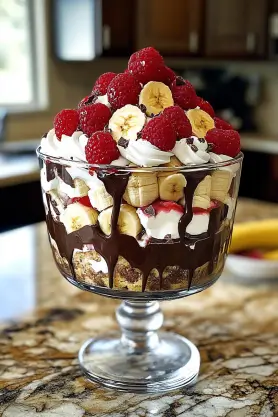 No-Bake Chocolate Banana Split Trifle