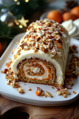 Carrot Cake Roll with Cream Cheese Frosting