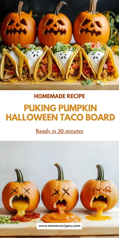 Puking Pumpkin Halloween Taco Board