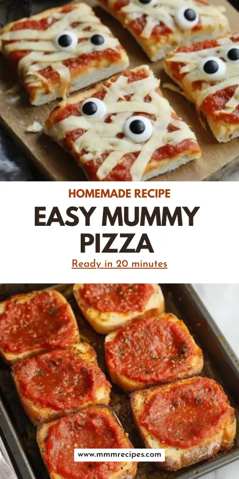 Easy Mummy Pizza Recipe – A fun, spooky Halloween meal idea perfect for parties or family dinners. Ready in just 20 minutes!
