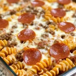 Sausage and Pepperoni Pizza Casserole