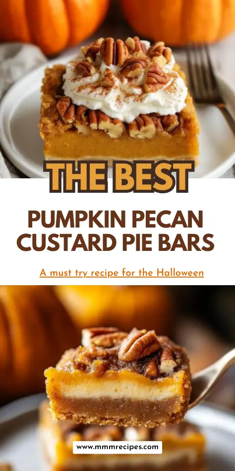 Pumpkin Pecan Custard Pie Bars