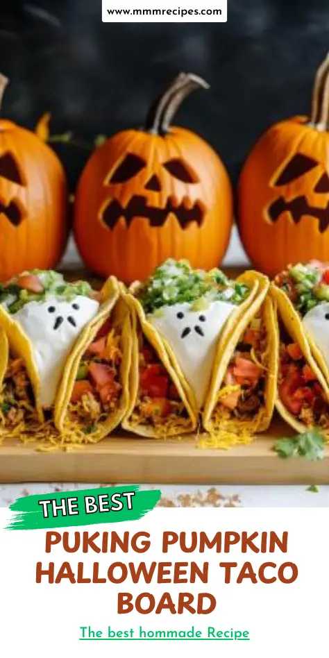 Puking Pumpkin Halloween Taco Board