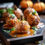 Buffalo Meatball Pumpkins – The Perfect Halloween Appetizer for Your Fall Parties!