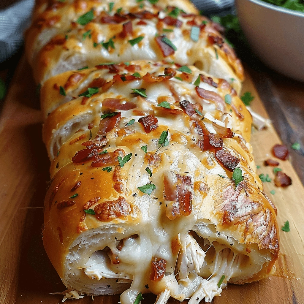 Chicken Bacon Ranch Stromboli