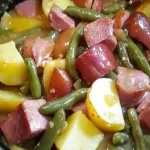 Crockpot Ham, Green Beans, and Potatoes