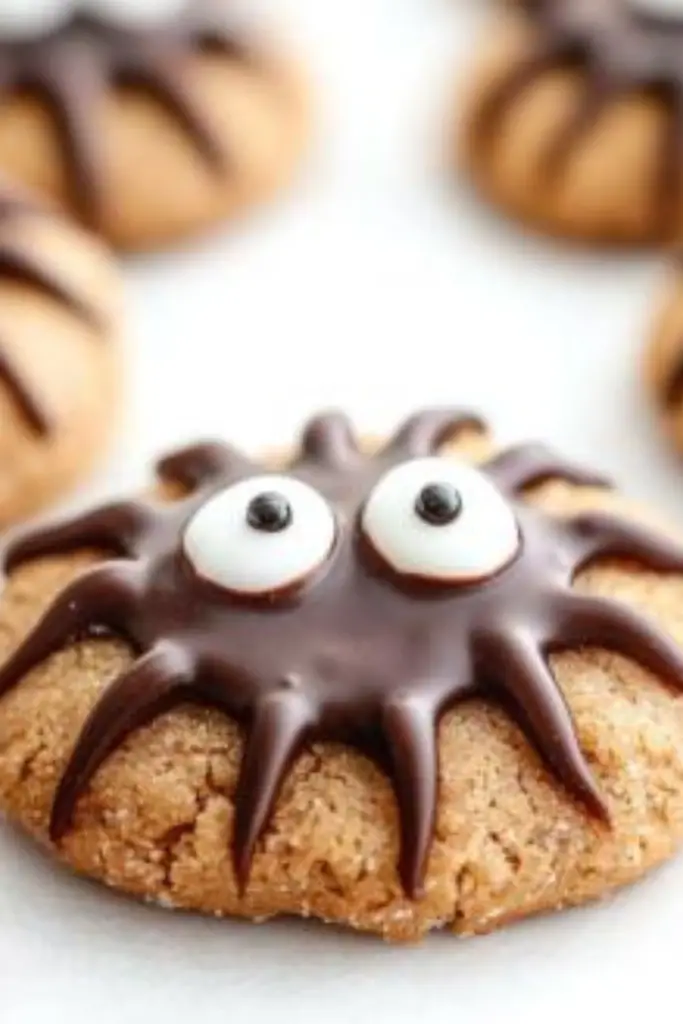 Halloween Spider Cookies – Cute and spooky peanut butter cookies with Reese’s cups, candy eyes, and chocolate legs. Perfect for parties!