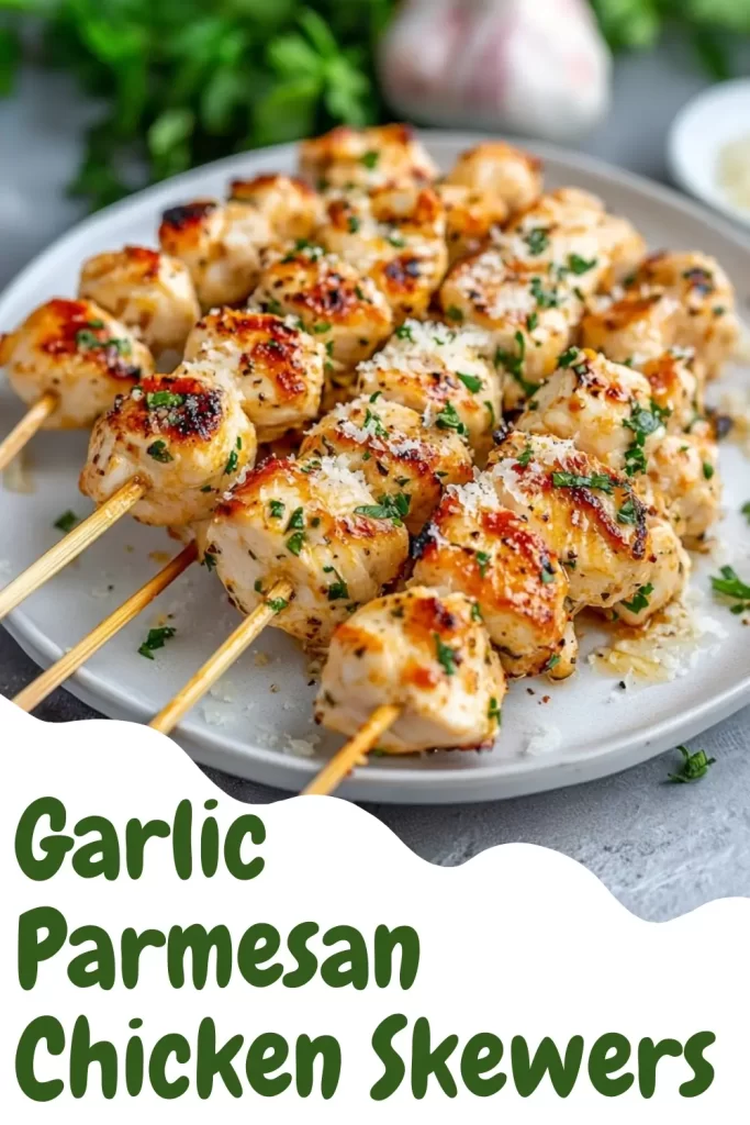 Garlic Parmesan Chicken Skewers 