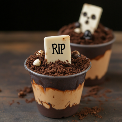 Graveyard Dirt Cake Cups: Spooky and Delicious Halloween Treat!