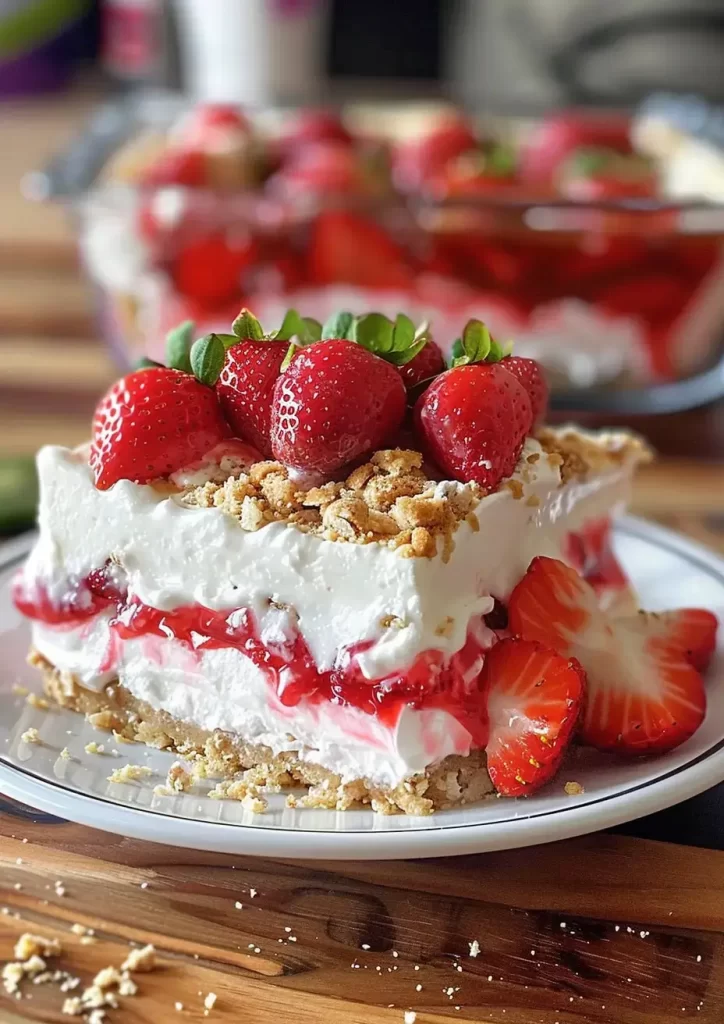 No-Bake Strawberry Cheesecake Lasagna