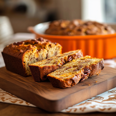 Pumpkin Pecan Bread with Orange Mascarpone Swirl