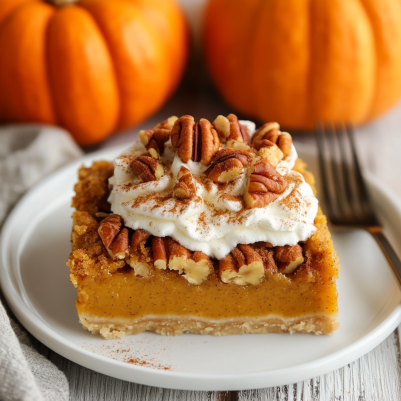 Pumpkin Pecan Custard Pie Bars