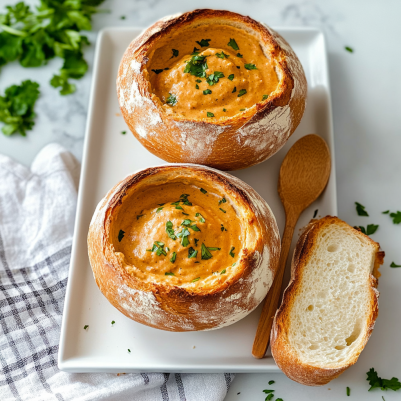 Pumpkin Shaped Bread Bowls Recipe