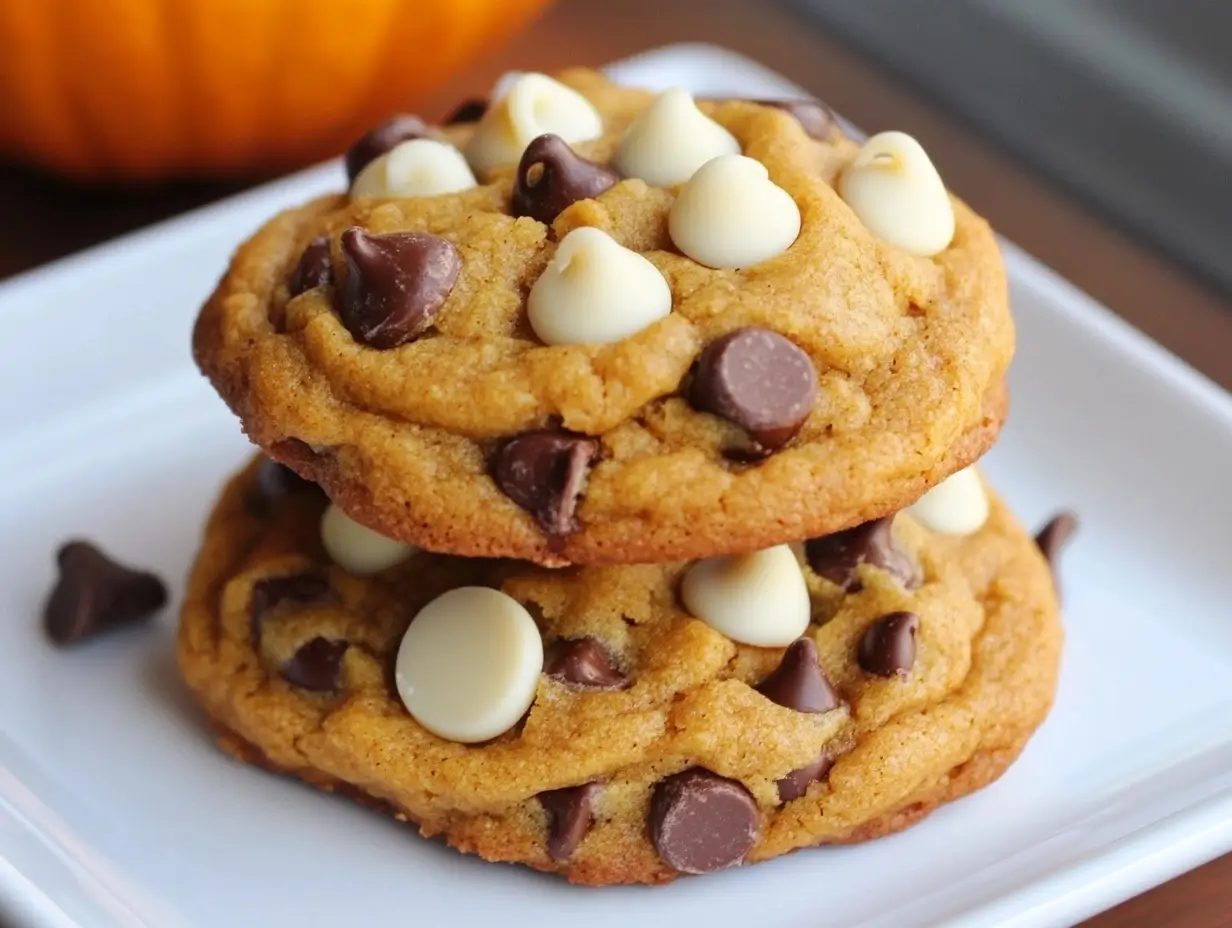 Pumpkin Spice Double Chip Cookies