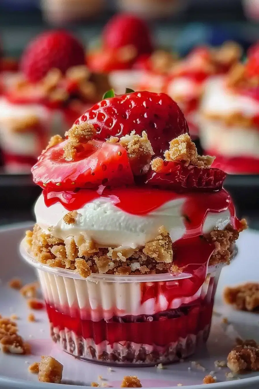 Strawberry Crunch Cheesecake Cups