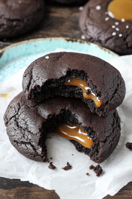 Salted Caramel Stuffed Chocolate Cookie