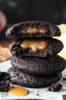 Salted Caramel Stuffed Chocolate Cookie