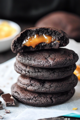 Salted Caramel Stuffed Chocolate Cookie