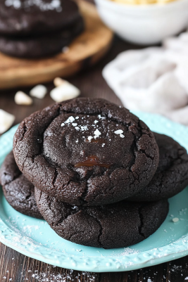 Salted Caramel Stuffed Chocolate Cookie