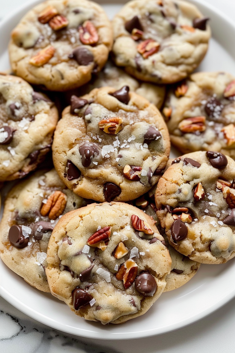 Salted Caramel Pecan Chocolate Chip Cookies