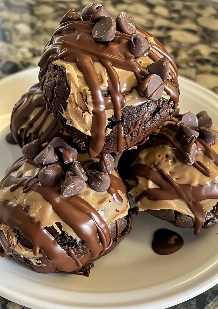 Chocolate Chip Cookie Dough Brownie Bombs 