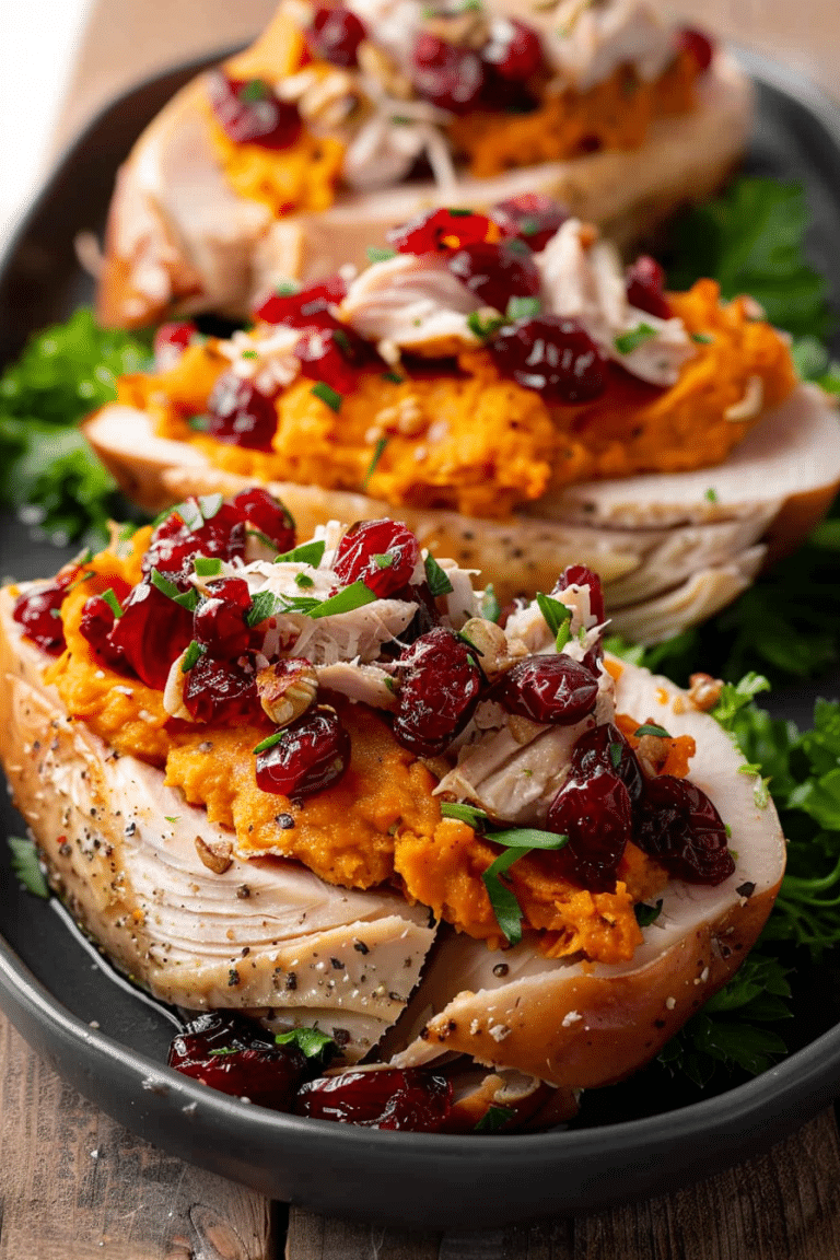 Roast Turkey and Cranberry Stuffed Sweet Potatoes MmmRecipes Easy