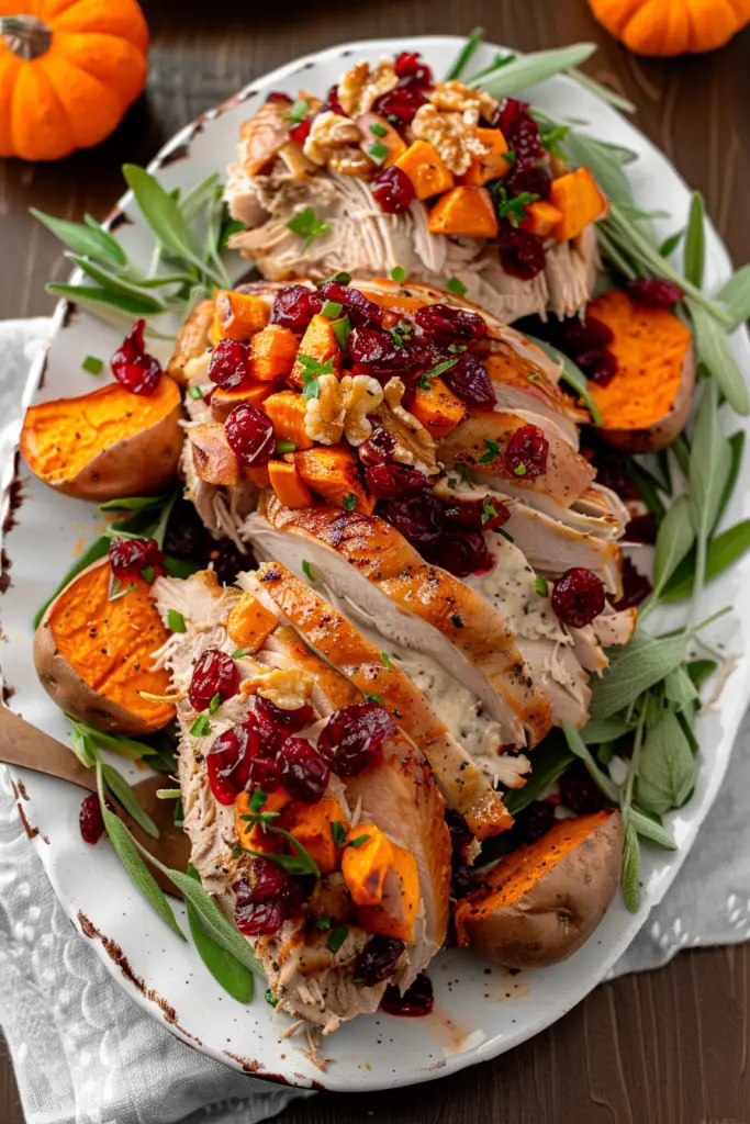 Roast Turkey and Cranberry Stuffed Sweet Potatoes