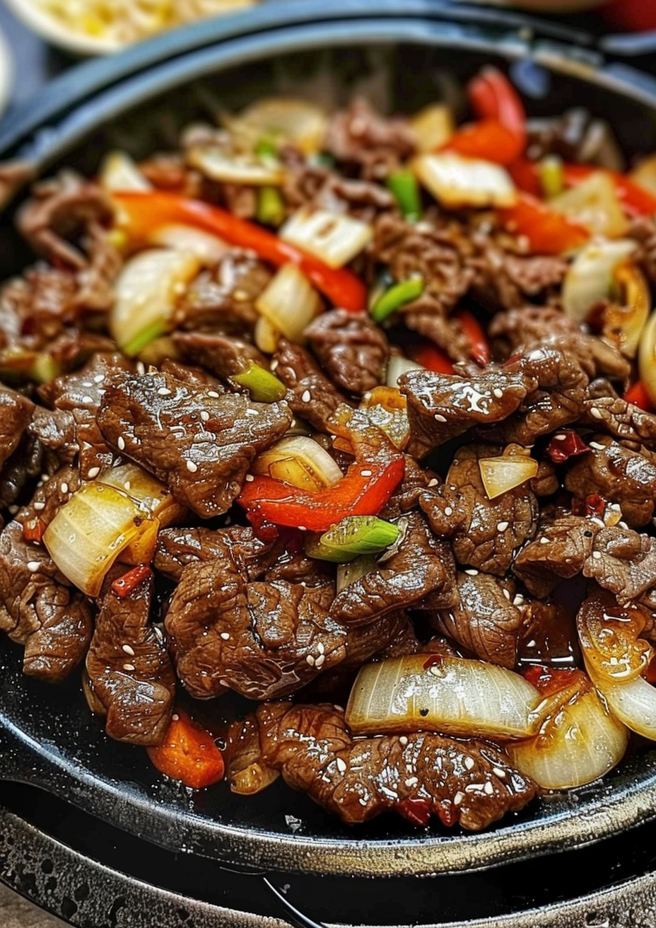 Sizzling Chinese Pepper Steak with Onions