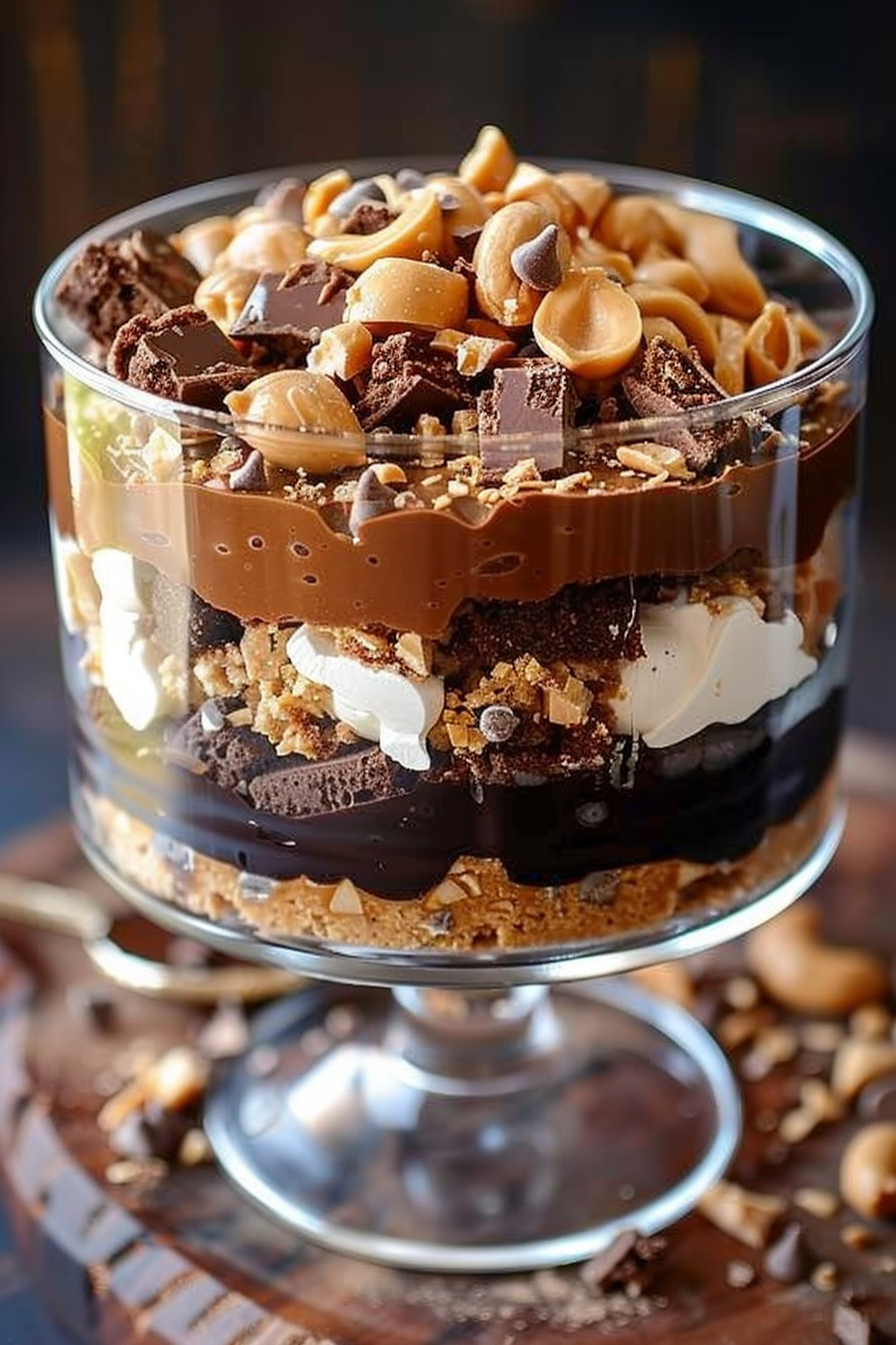 Peanut Butter Fudge Brownie Trifle