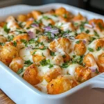 Buffalo Chicken Tater Tot Casserole